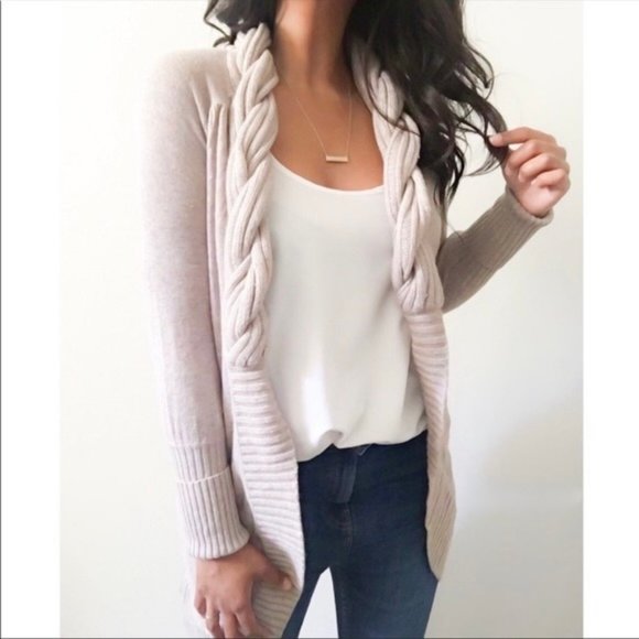 BCBGeneration Black Braided Cardigan Large - Picture 7 of 8